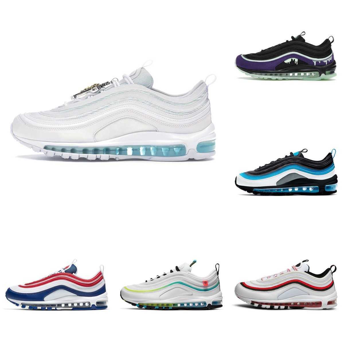 

2023 Classic 97 Sean Wotherspoon 97s Mens Running Shoes Vapores Triple White Black Golf NRG Lucky And Good MSCHF X INRI Jesus Men Women Trainer Sneakers S05, #19 silver bullet