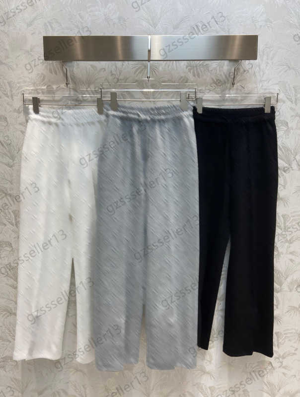 

Women Pants Elastic Waist Jacquard Logo Draw String Pocket Wide Leg Pant Thick Fabric Trouser Legs Slit Design Casual Trousers Designer Comfort Womens Clothing 1970