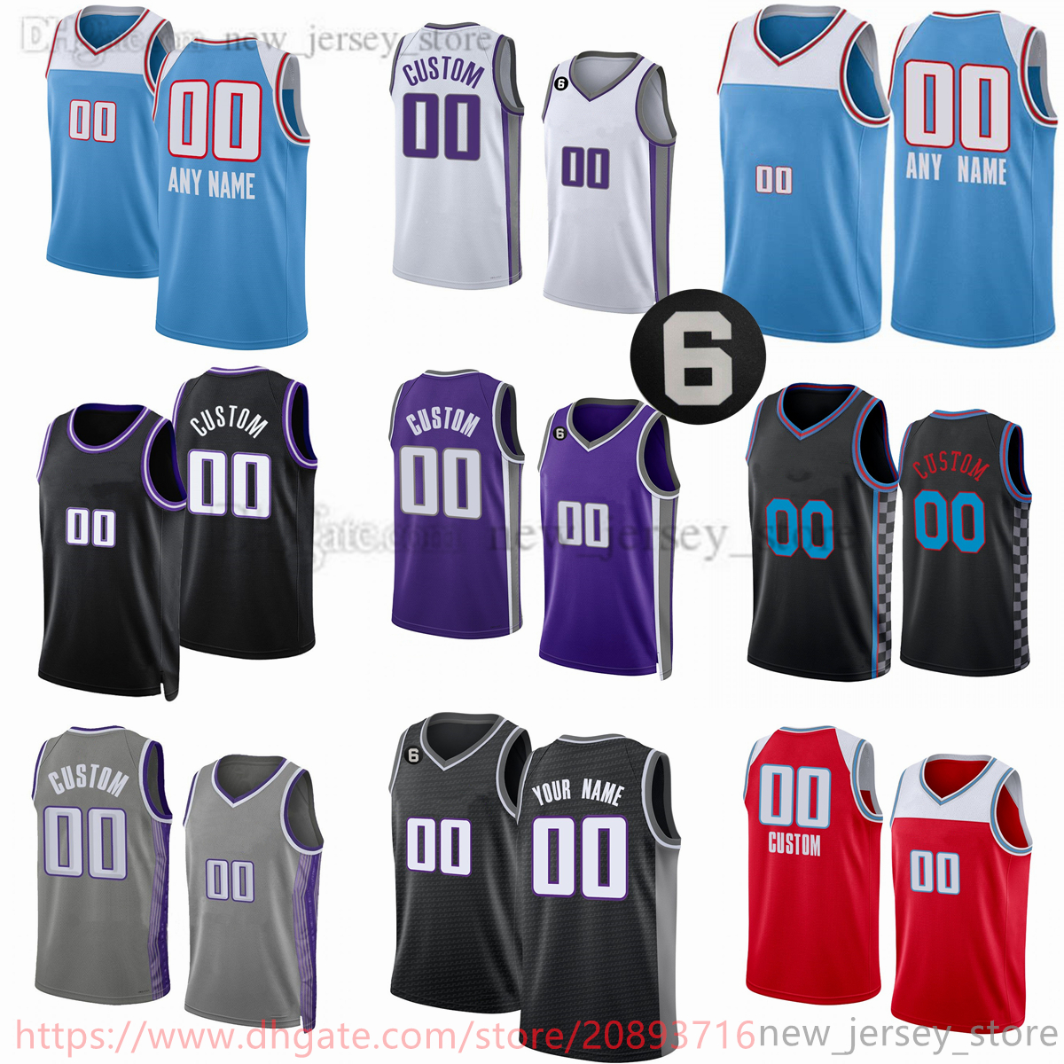 

Custom 2023 New Printed Basketball Jerseys 3 Terence Davis 25 Alex Len 9 Kevin Huerter 41 Trey Lyles 7 Chimezie Metu 88 Neemias Queta 23 Keon Ellis 0 Malik Monk 6 patch, Printed + 6 patch (with team logo)