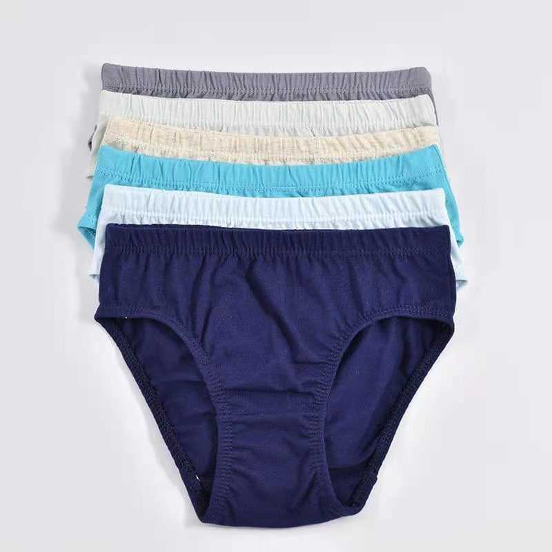 Wholesale 6pc Boys Girls Solid Underwear Baby Briefs Kids Panties For Children 2-10 Years-image-774186178