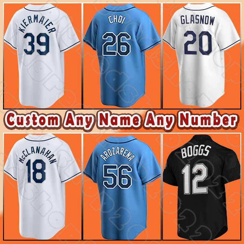 

Rays Randy Arozarena Baseball Tyler Glasnow Tampa Bay Yandy Diaz Austin Meadows Kevin Kiermaier Jerseys Wade Boggs Shane McClanahan Corey Kluber Taylor Walls, Custom men-retro (g m)