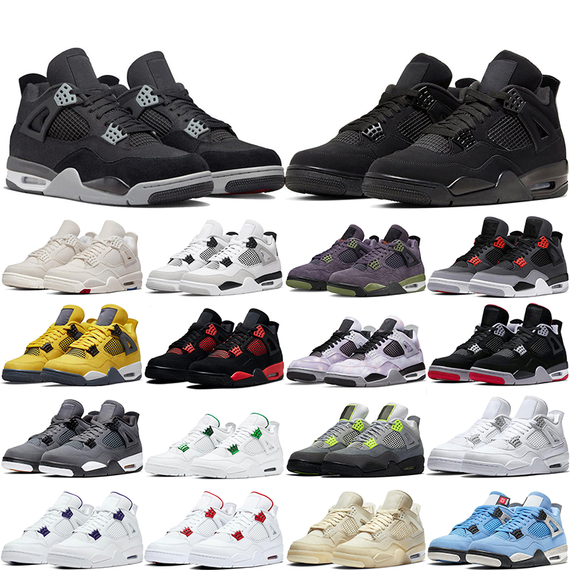 

Jumpman 4 4s Basketball shoes Canvas Military Black Infrared Red Thunder Bred Purple Metallic sport sneakers Eur 36-47, #2 canvas 40-47