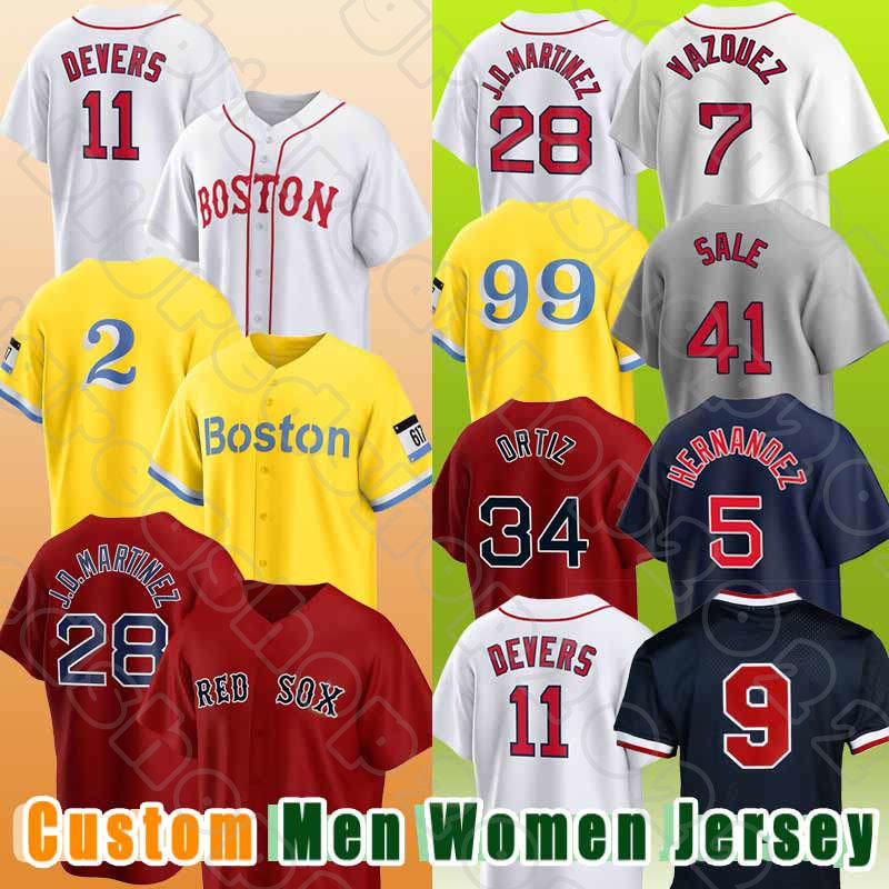 

10 Trevor Story 11 Rafael Devers Baseball Martinez Jerseys Xander Bogaerts Red Bobby Dalbec Sox Enrique Hernandez Alex Verdugo David Ortiz Ted Williams Vazquez, Custom men(h w)