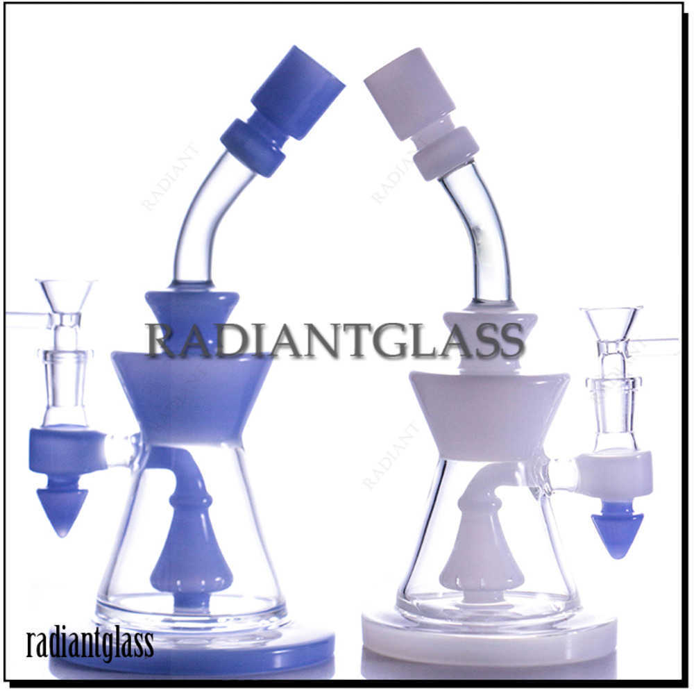 

Hookahs 9.4inch Glass Bong triangle Perc Mini Bongs 5mm thick smoking water pipe with 14mm male bowl