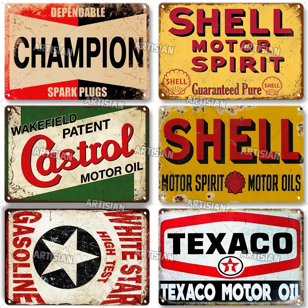 

Classsic Metal Painting Motor Oil Brand Decorative Plate Vintage Metal Poster Man Cave Home Garage Wall Decor Signs Plaque 20cmx30cm Woo