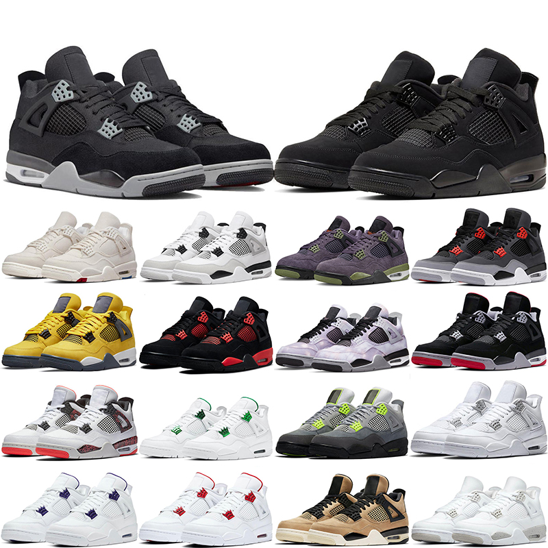

Basketball shoes Jumpman 4s OG 4 Canvas Military Blak Fire Red University Blue Purple Metallic Noir Sail Mens traniers sport Sneakers Eur 36-47, #23 mushroom