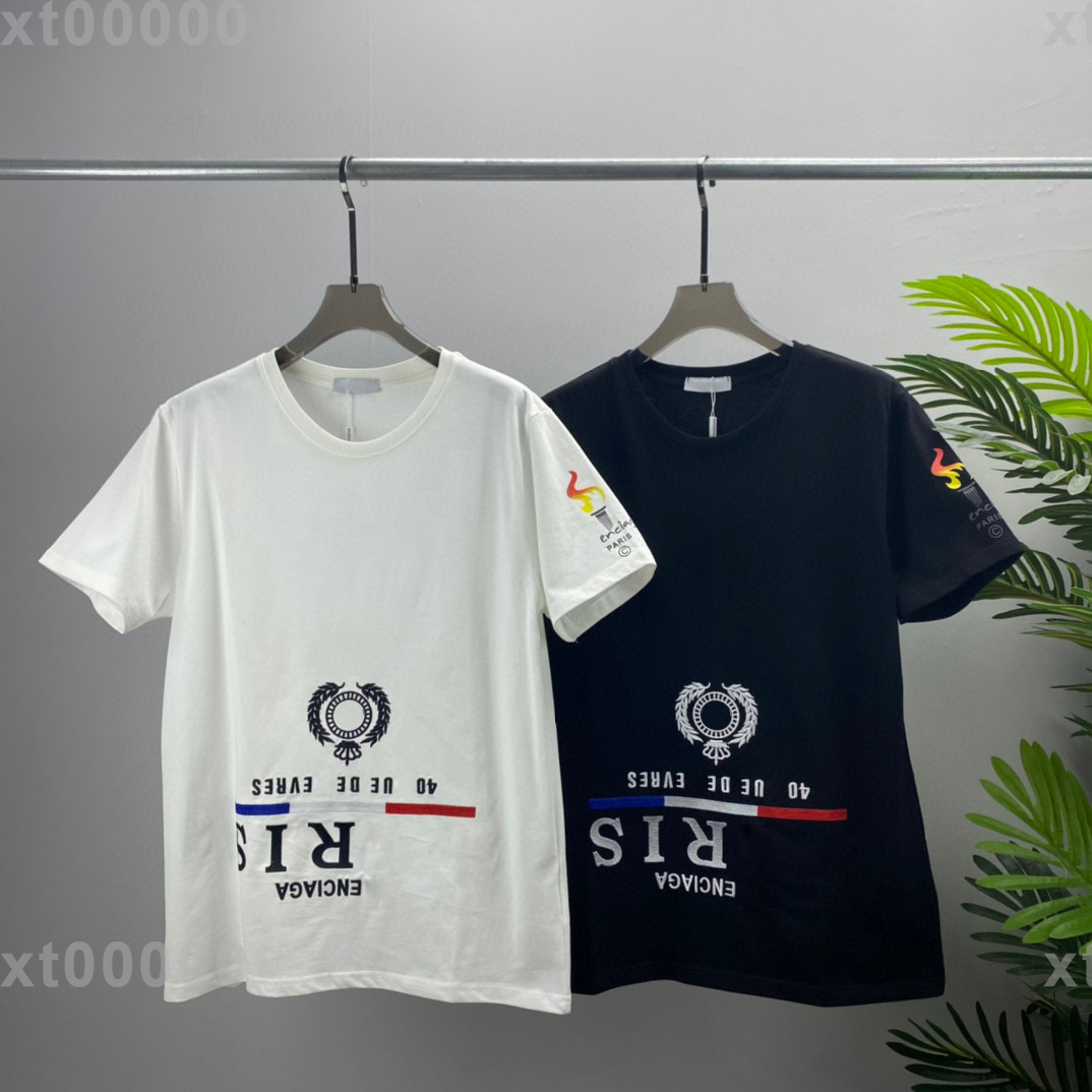 

22SS Designer Letter Printed T Shirts Tee Sweatshirt Fashion High Street Short Sleeves Summer Casual T-Shirt Breathable Men Women Crew Neck Tees Dresses for Wome 0-076, Black