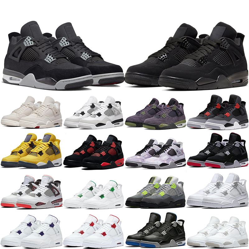 

Basketball shoes Jumpman 4s OG 4 Military Blak Jumpman4s Canvas Silt Red University Blue Toro Bravo White Oreo Mens traniers sport Sneakers, #32 safety orange 40-47