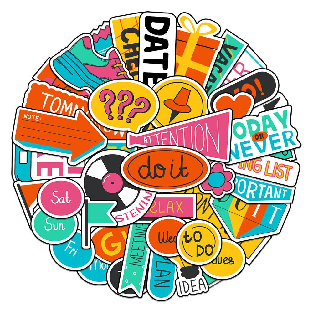 

40PCS Graffiti Skateboard Stickers Text Plans For Car Laptop Fridge Helmet Stickers Ipad Bicycle Bike Motorcycle PS4 Notebook Guitar DIY Pvc Decals, Multi colors