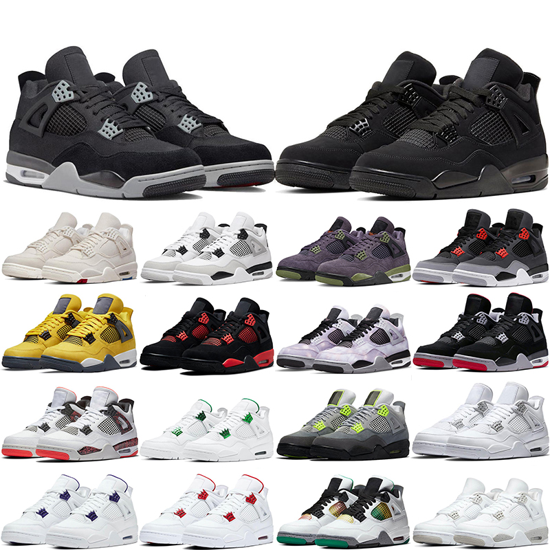

OG 4s Basketball shoes Jumpman 4 Jorda4s Military Blak Canvas Fire Red University Blue Bred Oreo White Cement tranier Sport Sneakers Eur 36-47, #23 mushroom