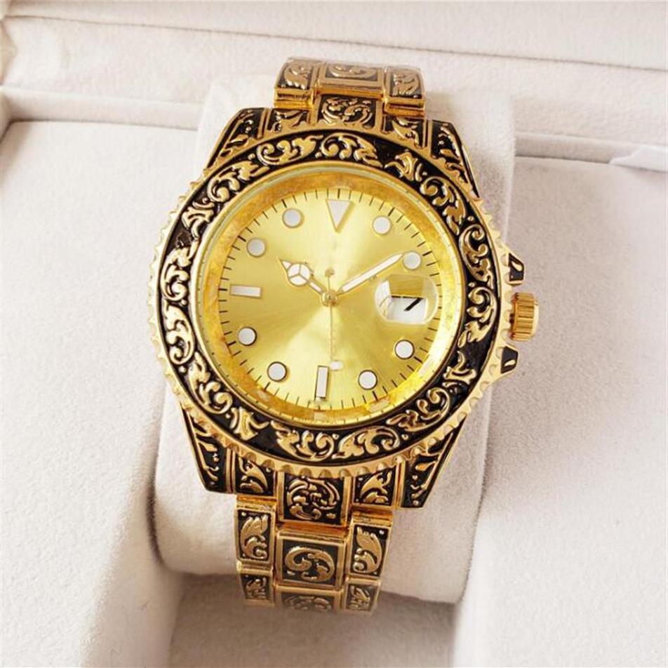 

14 color watch mechanical automatic watch men's stainless steel original buckle presidential fashion men's carved watch247u