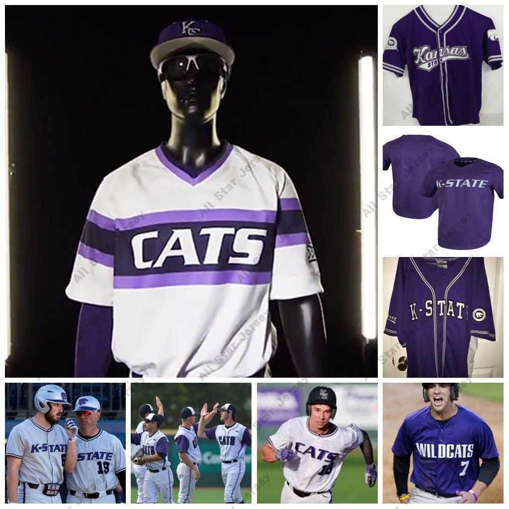 

College Baseball Wears 2021 Mens Womens Youth Kansas State Wild Cats Custom Any Number Any Name NCAA College Baseball Jersey, As picture