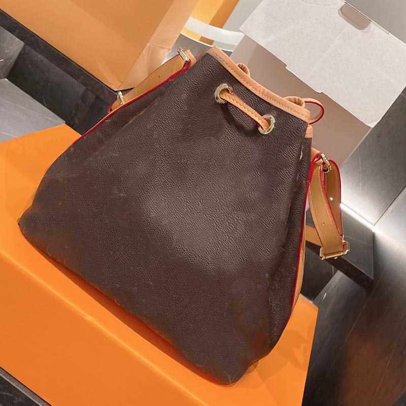 

handbag Designer bags Retro Drawstring Bucket Bag Classic Old Flower Crossbody Bags Women Shoulder Handbag Purse Large Capacity Letter Printing Pouch, Brown