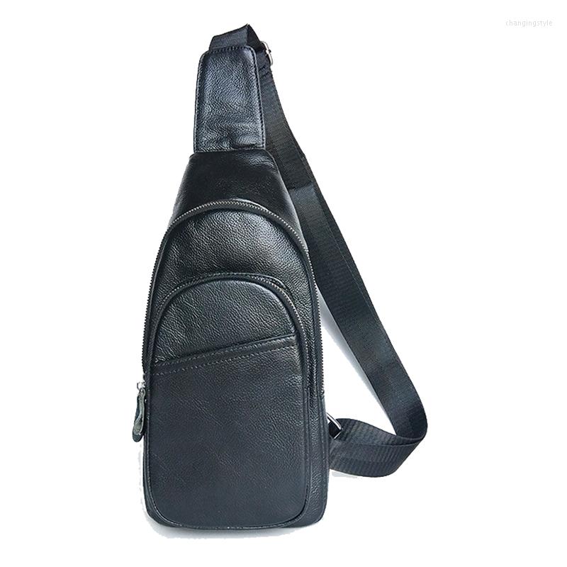 

Waist Bags Men's Chest Bag Top Layer Cowhide Leather Casual Shoulder Male Crossbody Half Moon Travel Handbags Messenger, Crocodile black