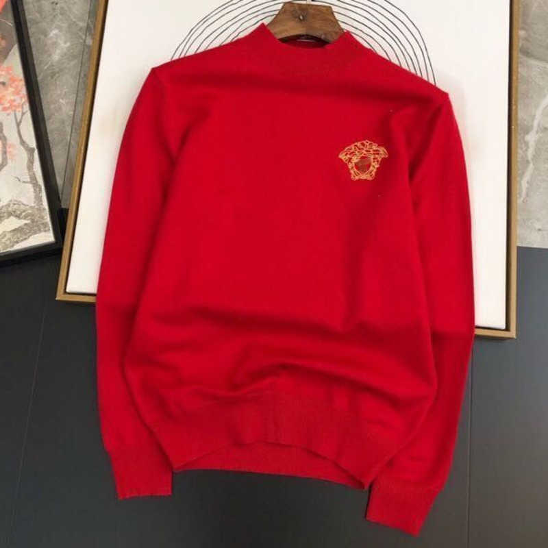 

Ver Designer Knitted Sweater Men Embroidery Medusa Pullover Undercoat Fashion Casual Warm Coat Women Long Sleeve Top, White