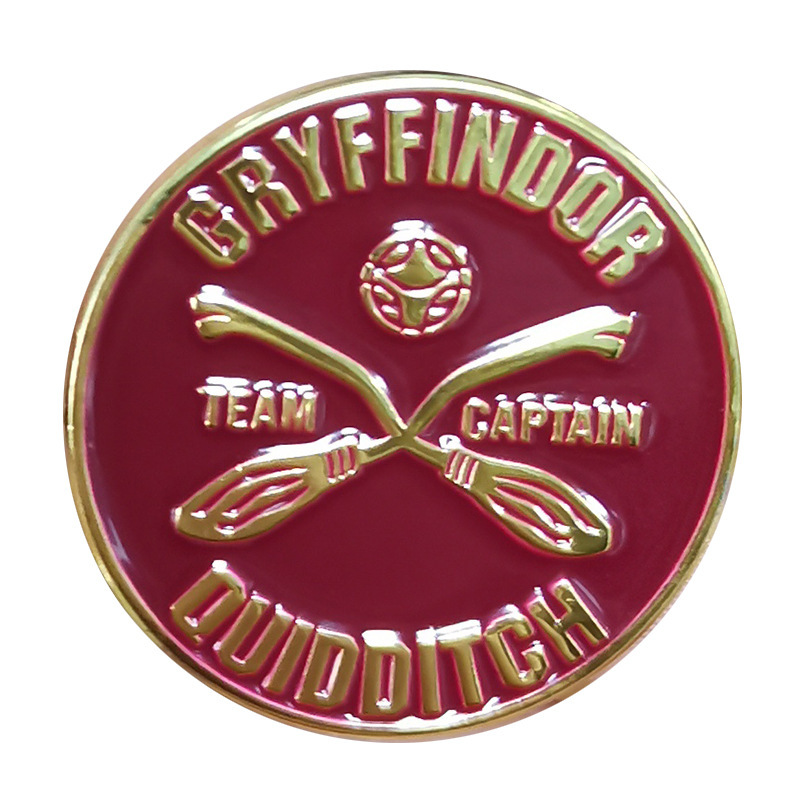 Gryffindor Quidditch Captain pin Wizarding World fan badge brass brooch coat and hat badge accessory-image-815909587