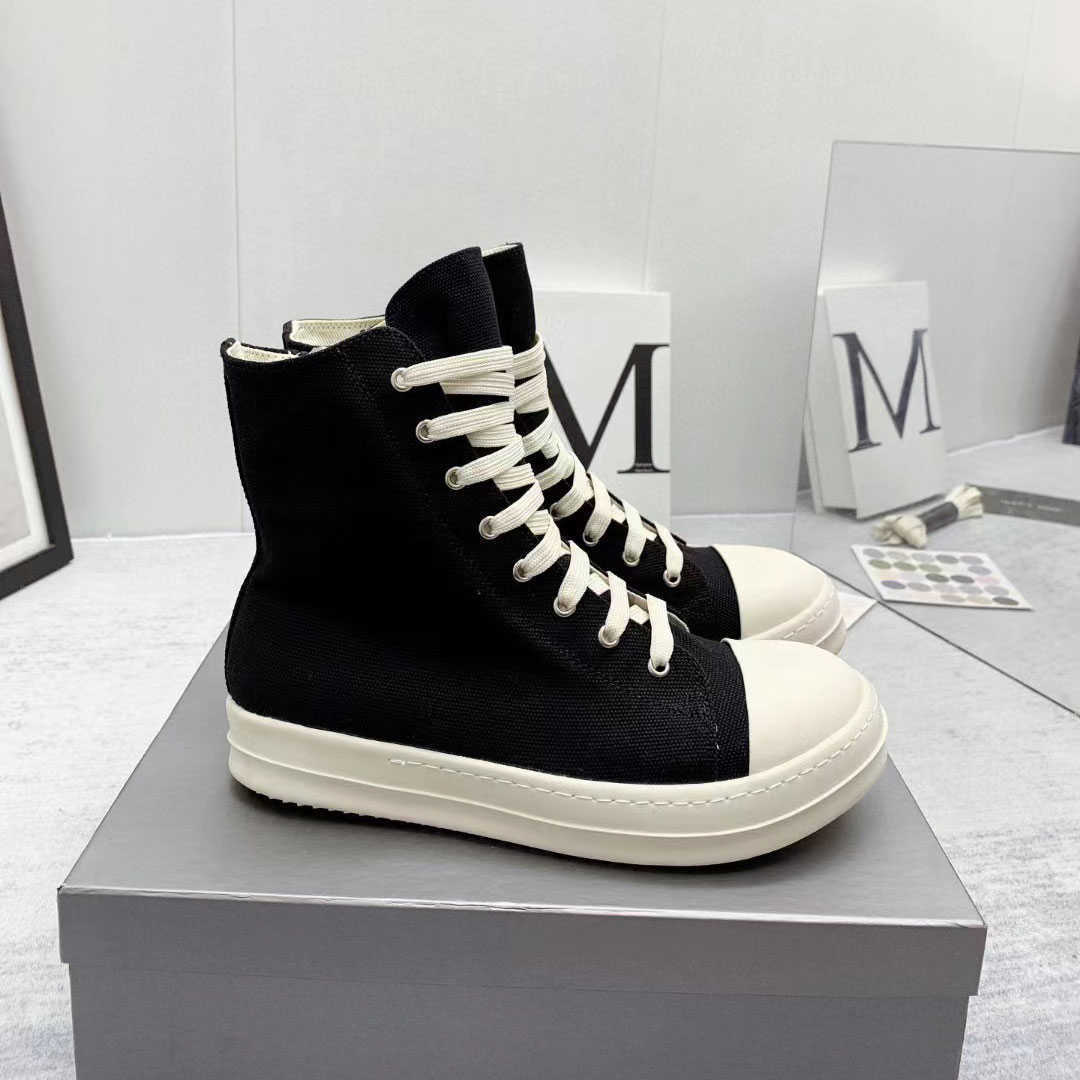 

luxury Man Rick Canvas designer Shoes sneaker Fashion Sneakers Women Black Martin with top materials Boots, As pic2