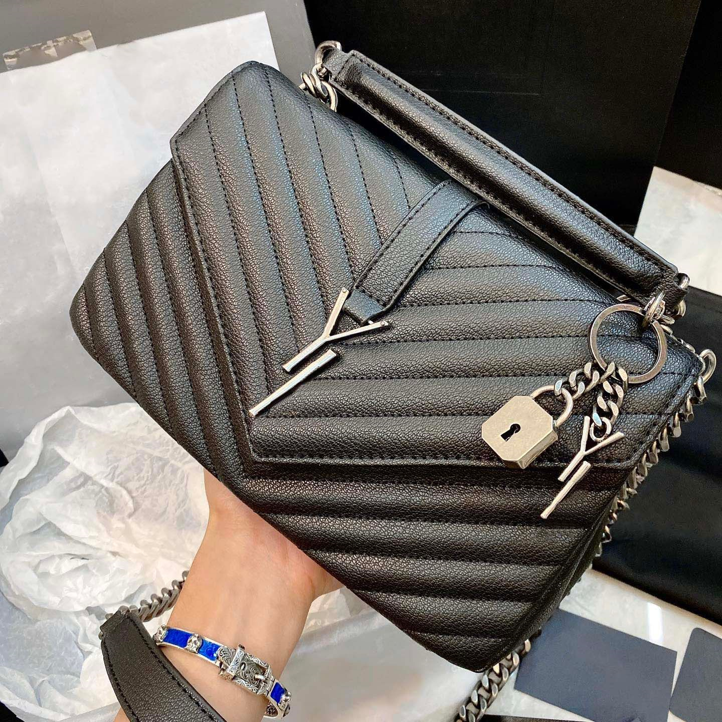 

Designer design luxurious bags LOULOU Women's Designer Black Leather Large-Capacity Chain Shoulder Bag Quilted Messenger Handbags Purse Shopping Wallets R0426, 13#