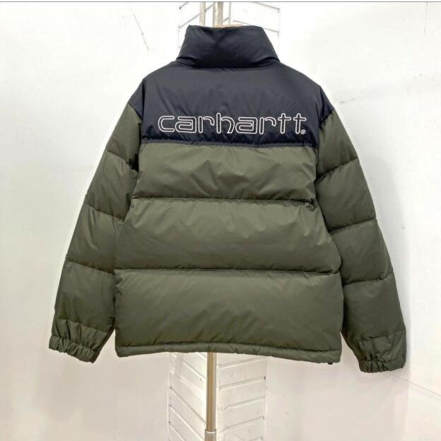 

Carharrt mens puffer jacket Stylist down Jackets Letter Parka Winter Jacket Men Women warmly Feather thick casual Overcoat Size S-2XL, Army green