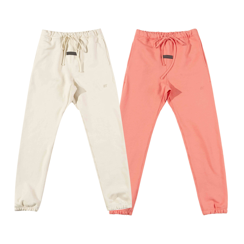 

22fw Autumn Winter USA 8th Plus Size Pants Trousers Casual Men Flocked Print Logo Skateboard Fleece String Joggers Sweatpants, Milky white