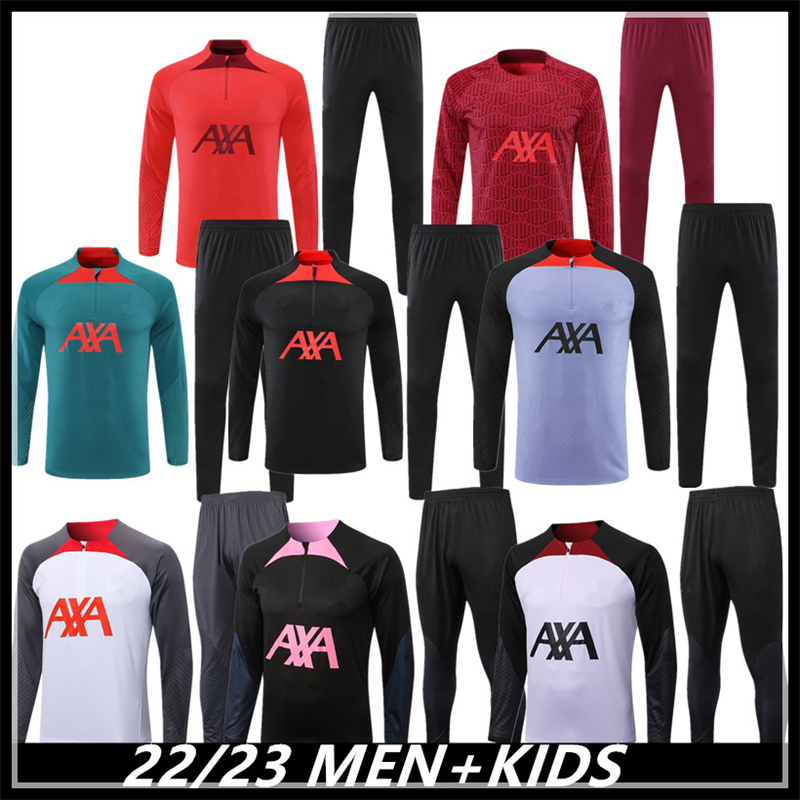 

Tracksuits 2022 2023 DARWIN kids men football tracksuit soccer training suit set jacket ELLIOTT Mohamed Luis DIaz kit survetement foot chandal tuta jogging 22-23, White