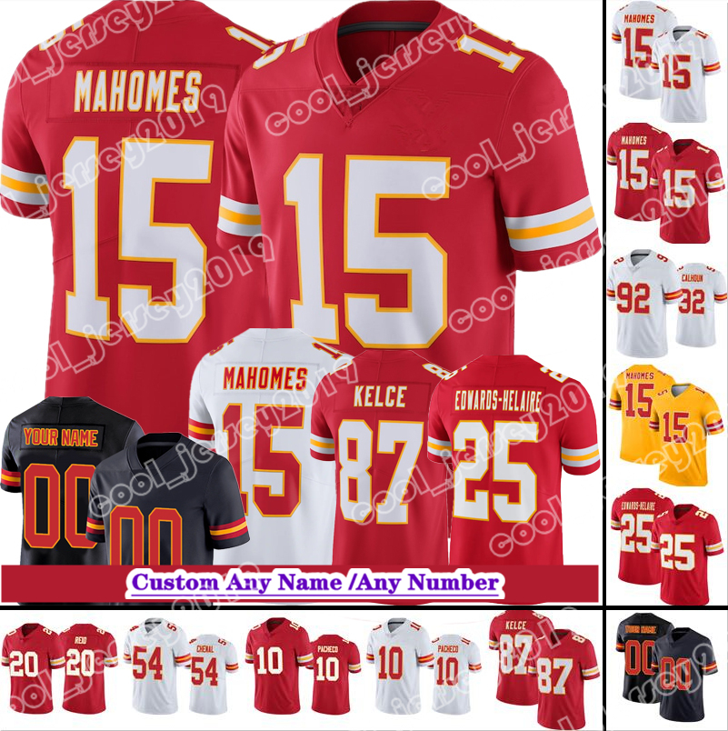

15 Patrick Mahomes Football Jersey Travis Kelce KC Chiefs''Mens JuJu Smith-Schuster Clyde Edwards-Helaire Kadarius Toney Jaylen Watson Nick Bolton Chris Jones, Custom men(q z)