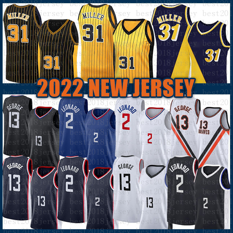 

Basketball Jersey 31 Kawhi Leonard Paul George 2022 2023 New 2 13 Mens Reggie Miller White, Jersey-kuaichuan