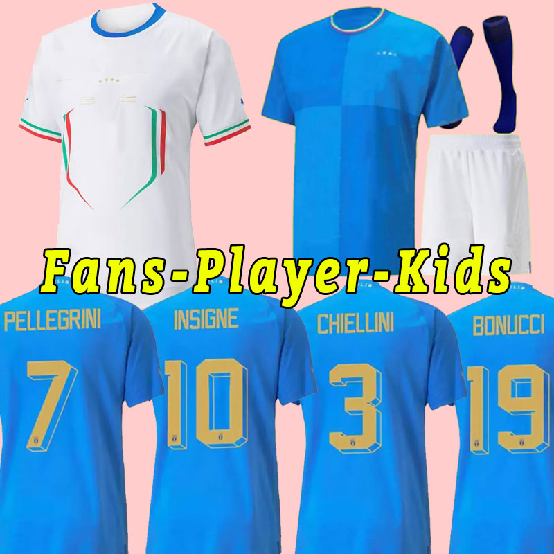22/23 Italia BONUCCI Soccer Jerseys JORGINHO INSIGNE VERRATTI HIESA BARELLA SPINAZZOLA CHIELLINI ItalyS 2022 2023 men kids kit football shirt fan-image-759410481