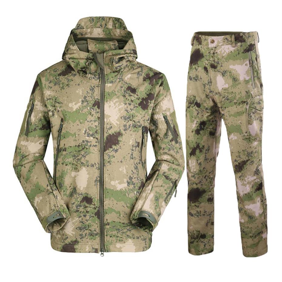 

Camouflage Hiking Jackets Set Outdoor Waterproof Thermal Fleece Hunting Windbreaker Softshell Tactical Hunting Jacket268l, Ruin green