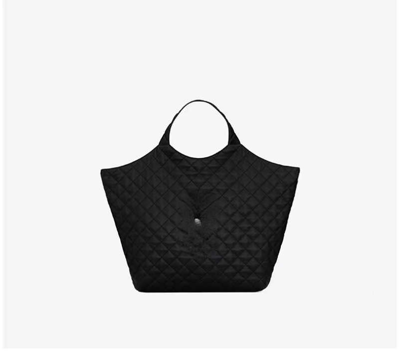

Icare Women's Tote Luxury S Designer Fashion Tote Bag Leather wrist extra large shopping bag 10A, Black trumpet