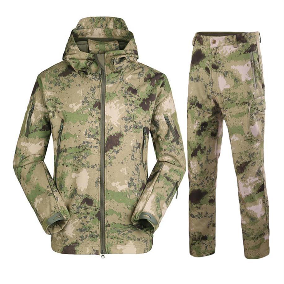 

Camouflage Hiking Jackets Set Outdoor Waterproof Thermal Fleece Hunting Windbreaker Softshell Tactical Hunting Jacket280d, Ruin green