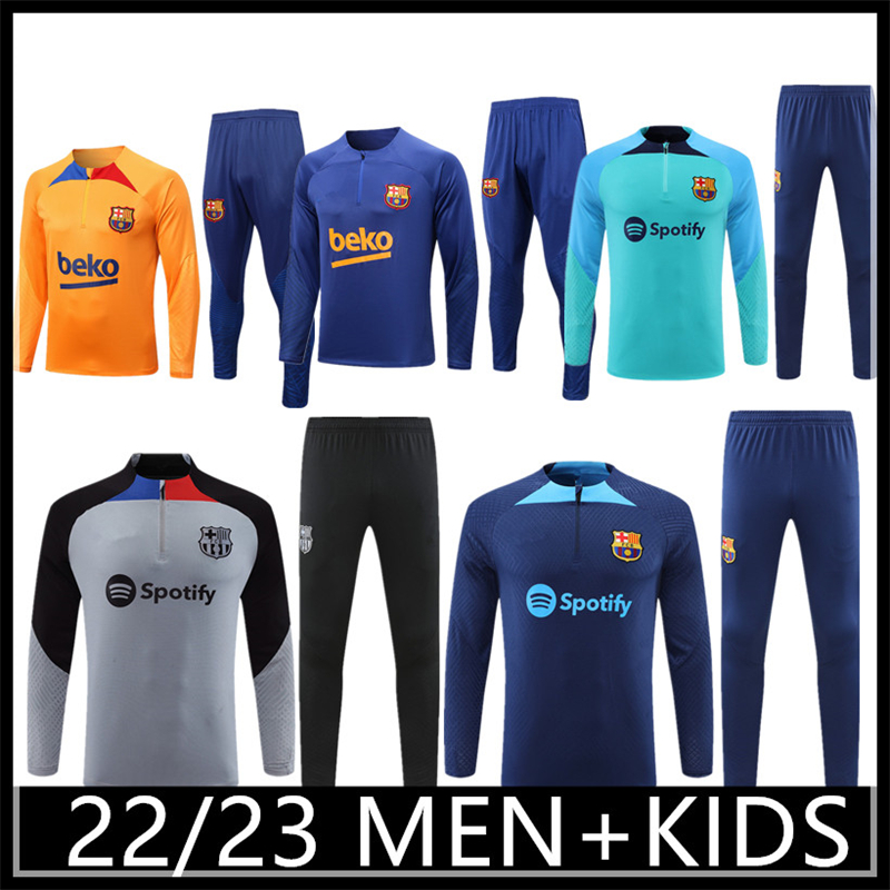 

Tracksuits 22/23 ANSU FATI Camisetas de football Half Zipper Jacket TRACKSUIT men and kids TRACKSUIT barca SET adult boys TRAINING SUIT Barcelona, Gold