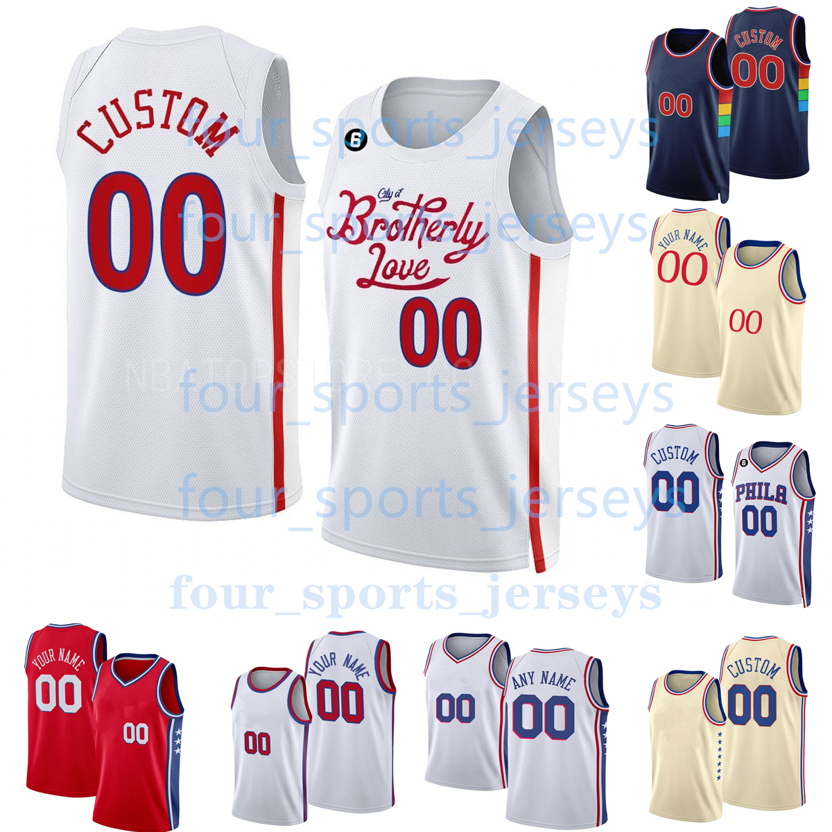 

Custom Printed 2023 New Basketball Jerseys Harris Embiid Melton Tucker Korkmaz Niang Maxey Thybulle Springer Milton Reed Harrell Champagnie''76ers''