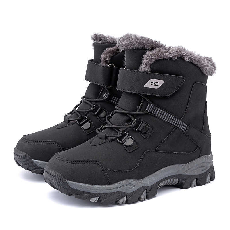 Enfants en caoutchouc d'hiver semelles garçons chaussures de filles baskets mode décontracté en cuir haut haut haut bottes de neige enfants