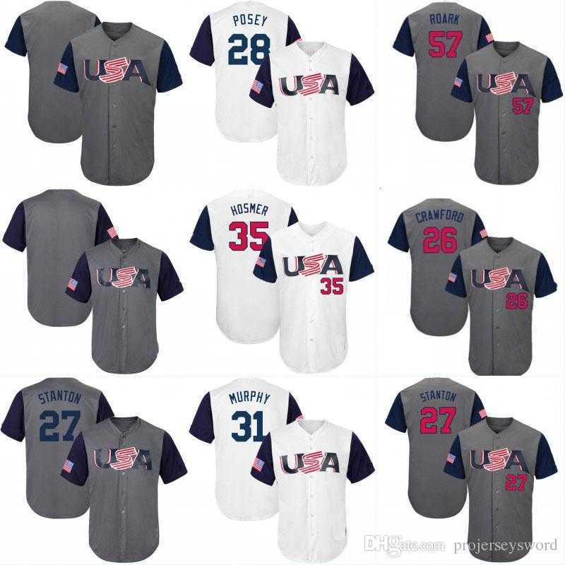 

Baseball Jerseys 2017 USA World Baseball Classic WBC Jersey Buster28Posey Adam Jones Matt Carpenter Giancarlo Stanton Michael Fulmer Paul Goldschmidt Jerseys, Replica grey such as