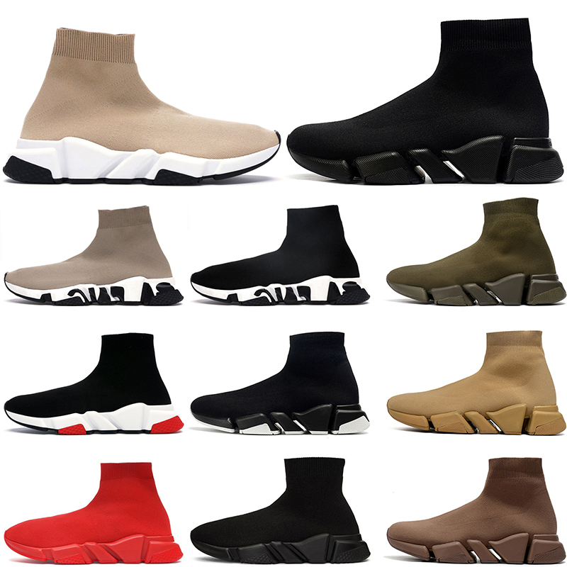 

2023 des chaussures designers balaciaga sock boots running shoes speed 2.0 womens mens high booties tripler etoile vintage sneakers socks casual platform sports, D39 36-45 red white black