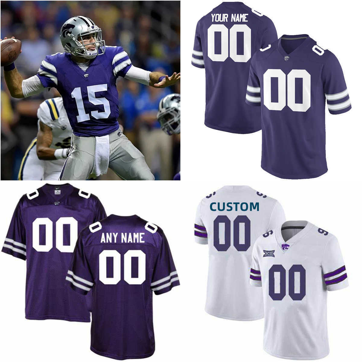 

NCAA Kansas State Wildcats College Football Jerseys 7 Skylar Thompson 43 Darren Sproles 88 Phillip Brooks 22 Daniel Green 22 Vaughn Howard Lewis Ervin Custom Jersey, Custom name number