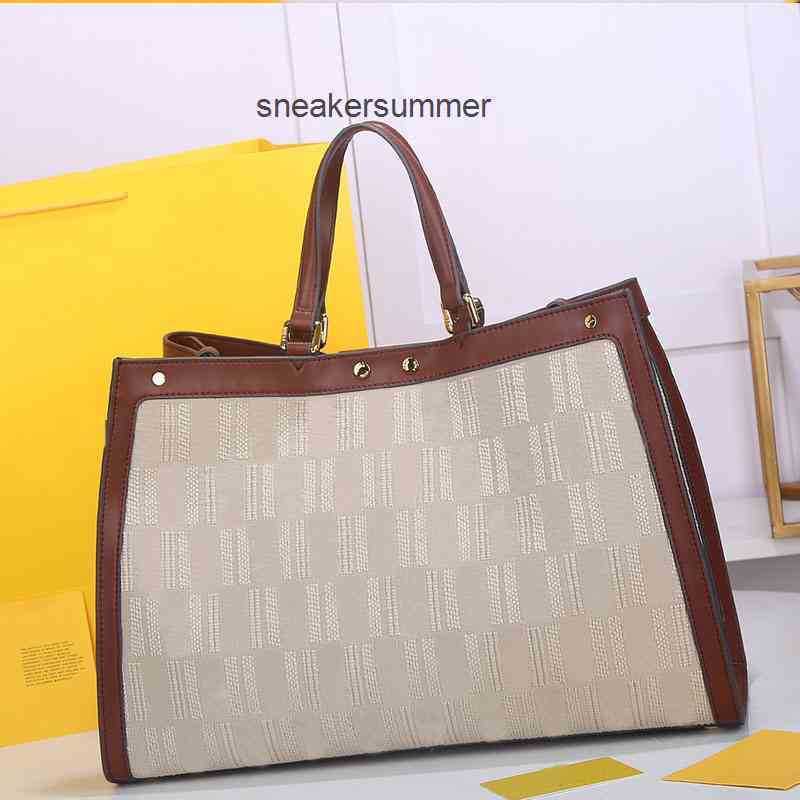 

Handbags Fend Designer Large Tote Bag Classic Handbag Retro Shoulder Bags Canvas Leather Double Embroidery Quality Messenger Tote Fashion Brand