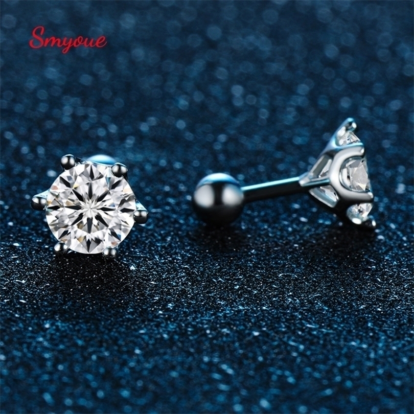

Stud Smyoue 022ct Thread Screw Studs Earrings for Women D Colorless Test Passed Lab Created Diamond Earring S925 Silver 221104
