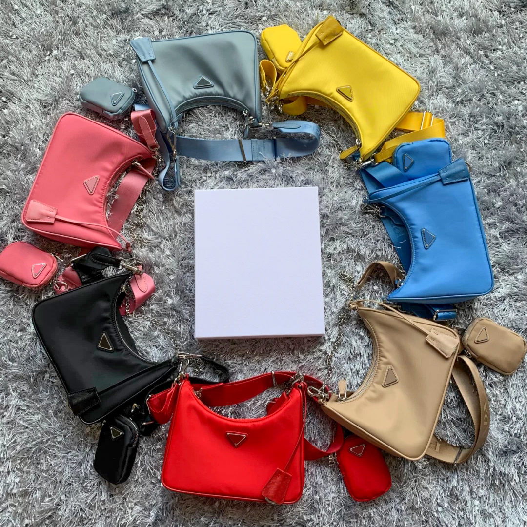 

Classic three-piece set bags 3PCS Nylon pochette tote luxury Re-Edition 2005 2000 cleo Womens mens fashion designers crossbody Shoulder handbags clutch Bag trunk, Carton