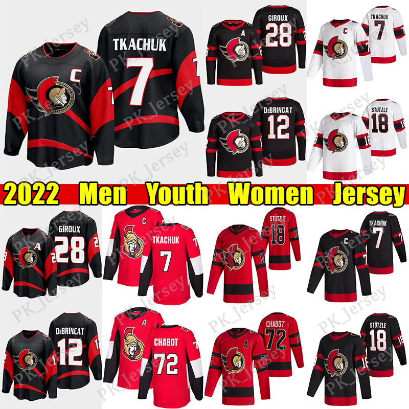 

#7 Brady Tkachuk Reverse Retro hockey jersey #12 Alex DeBrincat Senators#28 Claude Giroux Thomas Chabot Tim Stutzle Drake Batherson jerseys, Black