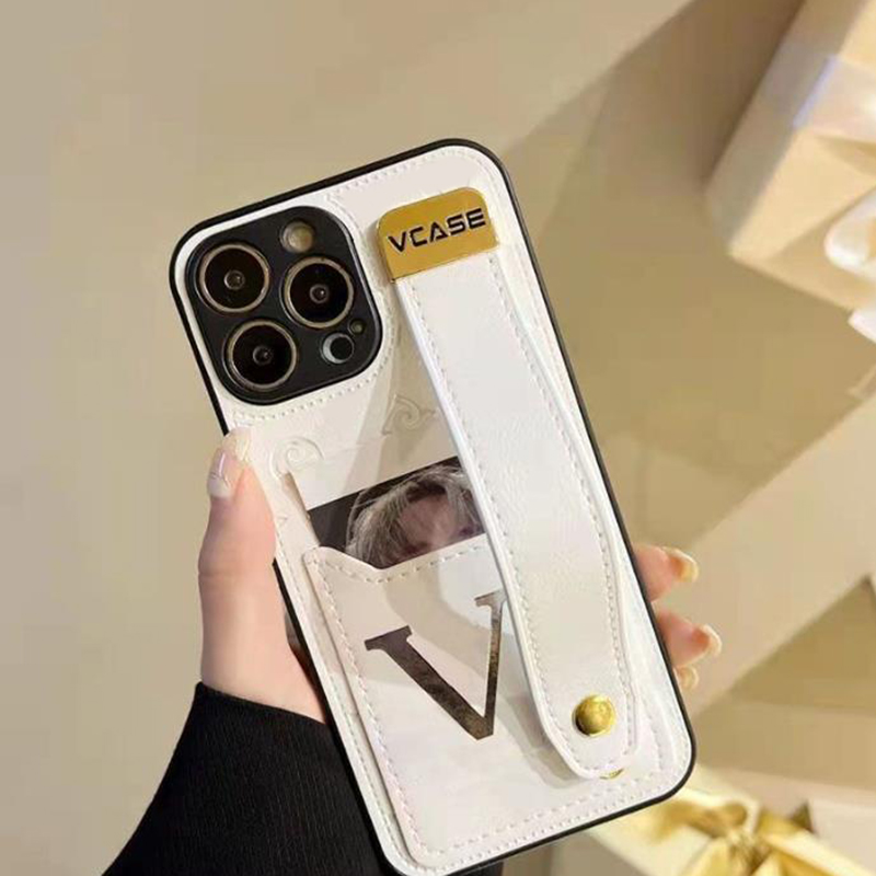 

Luxury Designer Phone Cases For IPhone 14 12 13 Pro Max Designers Card Pocket Phone Case Brand Letter PhoneCase With Strap 2211052Z, Black