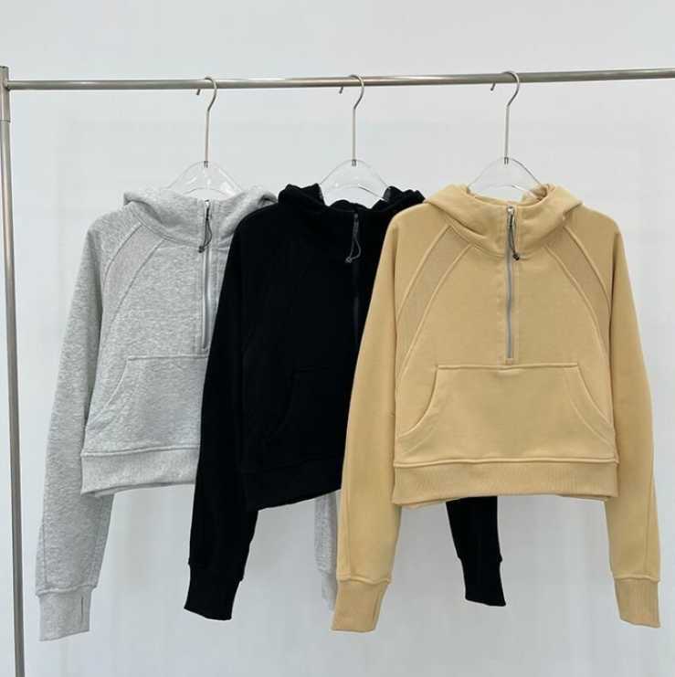 

Women's Tracksuits Active Sets Yoga Sweatshirt Lu-01 Scuba Half Zip Hoody Outdoor Leisure Sweater Gym Clothes Women Tops Workout Fitness Loose Thick Jackets1221