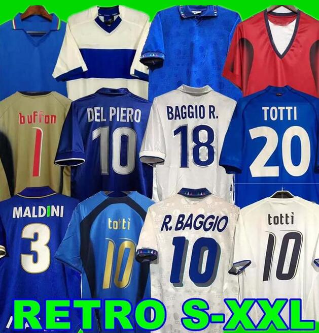 

1998 1982 Retro 1990 1996 1994 2000 FOOTBALL SOCCER JERSEY Maldini Baggio ROSSI Schillaci Totti Del Piero 2006 Pirlo Inzaghi buffon Cannavaro Materazzi Nesta Italys
