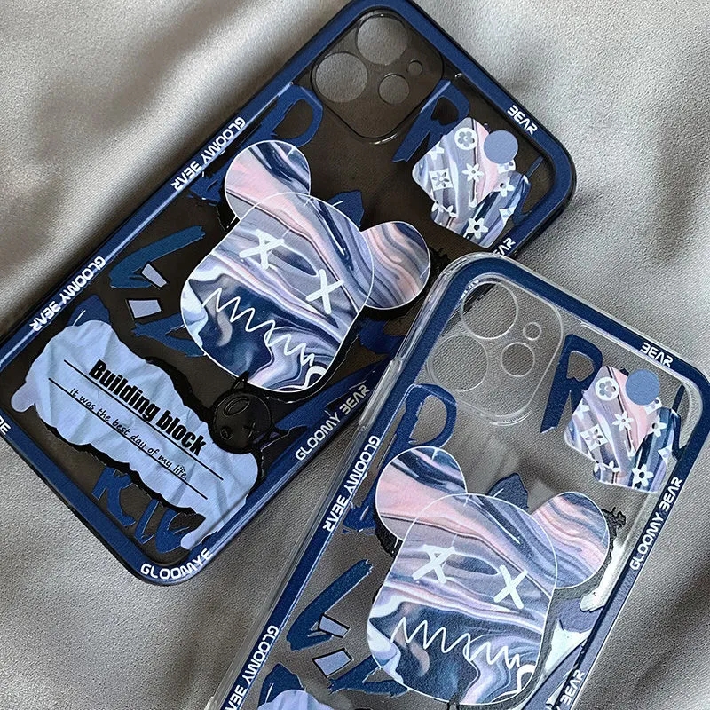 

Cool Designer Phone Cases For Iphone 14 13ProMax 12Pro 11 Xr Shockproof Cover Shell Violent Bear Iphone Case With Screen Protector 22110503, Transparent