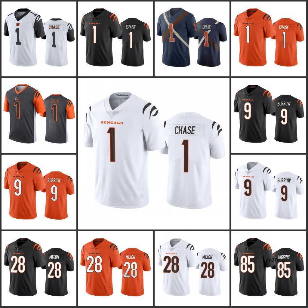 

Jersey Cincinnati''Bengals''Men #1 Ja'Marr Chase 9 Joe Burrow 85 Tee Higgins 28 Joe Mixon Women Youth 2021 Vapor Limited''NFL''Jersey