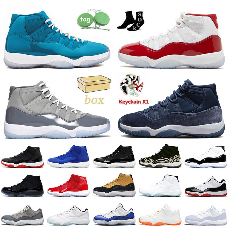 With Box Jumpman 11 Basketball Shoes Midnight Navy 11s Cherry Cool Grey Miamis Dolphins Bred Concord Gamma Blue Cap and Gown Jordens Trainers Women Mens Sneakers
