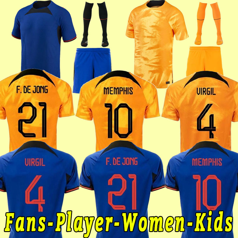 

22 23 Netherlands MEMPHIS Soccer Jerseys DE JONG Holland 2022 World 2023 DE LIGT WIJNALDUM KLAASSEN DUMFRIES Cup BERGWIJN VIRGIL Mens Jersey Kids Kit fans player girl, Home women