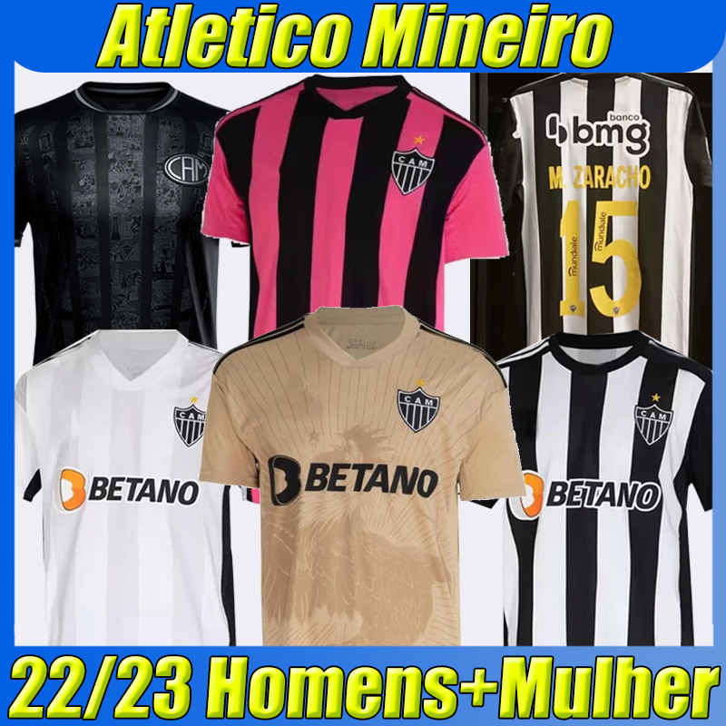 

2022 2023 Atletico Mineiro Third soccer jerseys Outubro Rosa VARGAS .ZARACHO SASHA ELIAS 113 special edition KENO MARQUINHOS GUGA 22/23 men women 3rd Football Shirt, 22-23 outubro