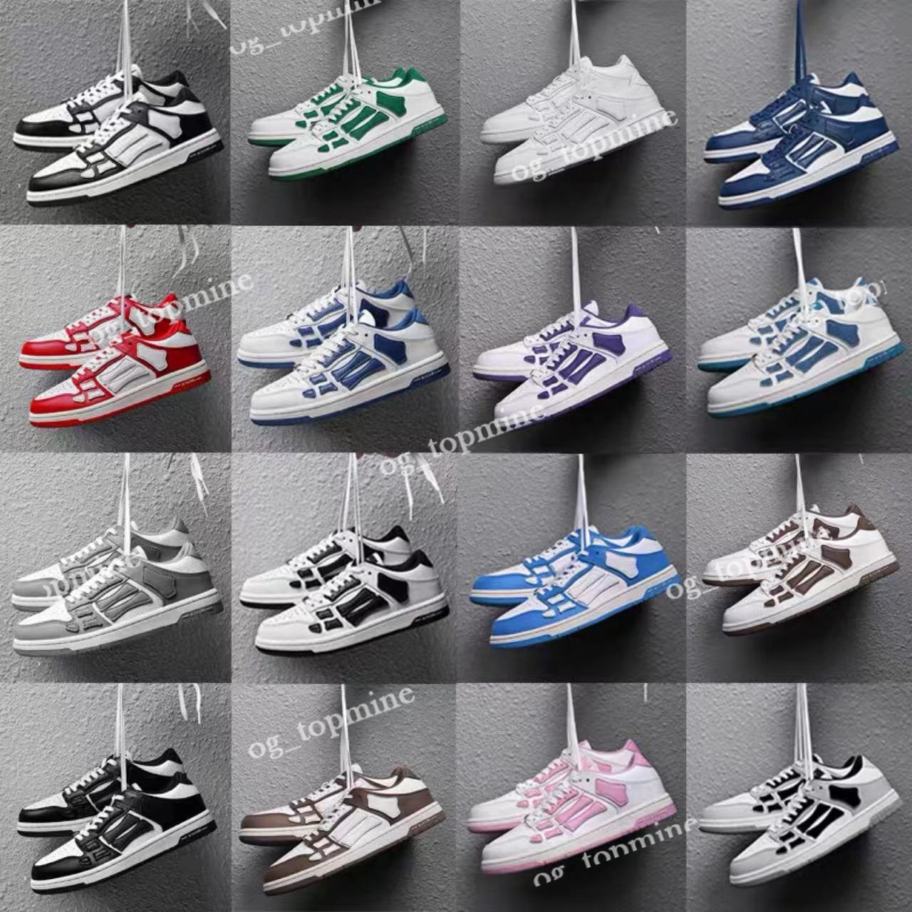 

Designer amir Sneaker Men Women Casual Shoes Low Shoe High-Top Leather Bones Applique Upper EVA Footbed Sport Eur 35-45